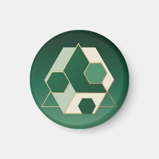 Smaragd Zeshoek Geometrisch Luxe Magneet (Voorkant)