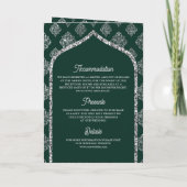 Smaragd Zilveren Damast Arch QR Code Moslim Bruilo (Achterkant)