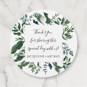 Smaragdbos Foliage Waterverf groen Bridal Bedankjes Labels (Achterkant)