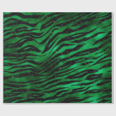 Smaragde Groen en Zwarte Glam Animal Print Cadeaupapier (Vlak)