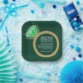 Smaragde groene ring en gouden ring papieren bordje (Feest)