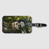 Smaragden Bos Calavera – Groene Botanische Bagagelabel (Voorkant (horizontaal))