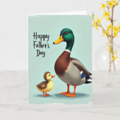 Smaragden Eend Vaderdag Kaart (Gele Bloem)