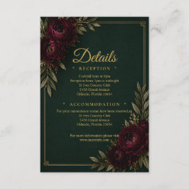 Smaragden Elegantie Details Card Informatiekaartje