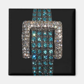 Smaragden en Diamanten Art Bling Bling Magneet (Voorkant)