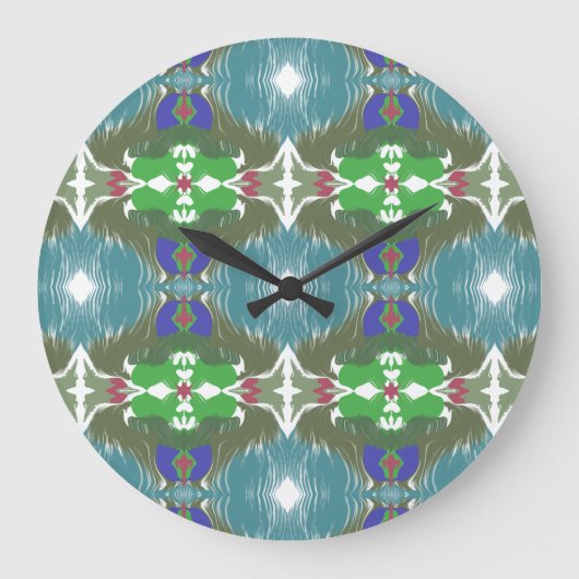 Smaragden Getijde Kaleidoscoop Grote Klok (Voorkant)