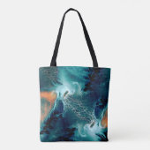 Smaragden Getijden in Beweging Tote Bag (Achterkant)