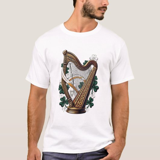 Smaragden Harp Shenanigans T-Shirt (Voorkant)