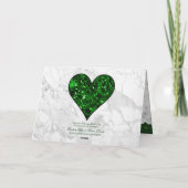 Smaragden Hart St. Patrick's Day Vakantiegroetkaar Feestdagen Kaart (Achterkant)