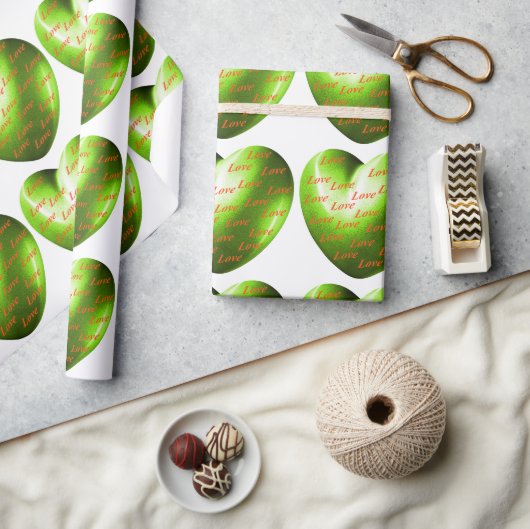 Smaragden Hart Vervuld Met Liefde Cadeaupapier (Crafts)