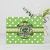 Smaragden Hartelijk Feest Uitnodiging (Staand voorkant)