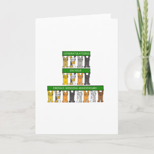 Smaragden Huwelijksjubileum 55 Jaar Mooie Katten Kaart