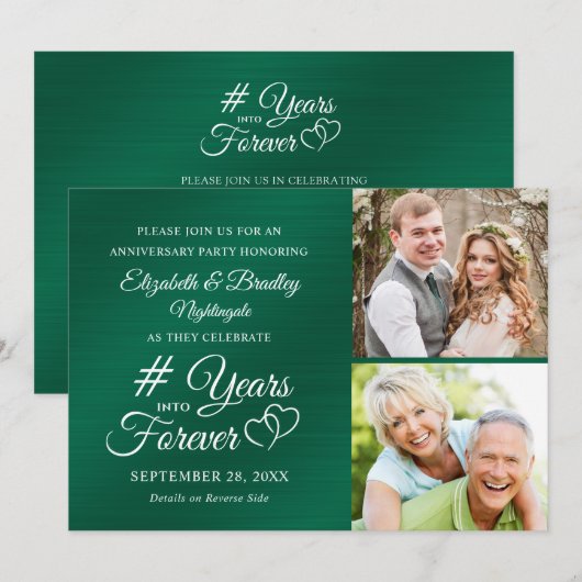 Smaragden Jubileum Hartjes JAAR IN DE EEUWIGHEID I Kaart (Voorkant / Achterkant)