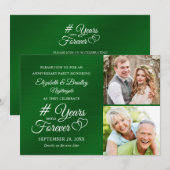 Smaragden Jubileum Hartjes JAAR IN DE EEUWIGHEID Kaart (Voorkant / Achterkant)