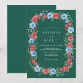 Smaragden Krans Bloemrijke Bruiloft Romance Kaart (Voorkant / Achterkant)