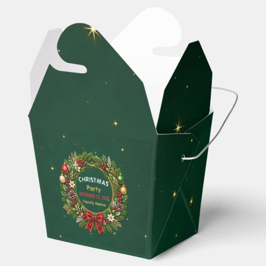Smaragden Krans Kerstfeest Bedankdoosjes (Geopend)
