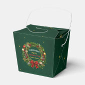 Smaragden Krans Kerstfeest Bedankdoosjes (Voorkant Zijde)