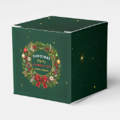 Smaragden Krans Kerstfeest Bedankdoosjes (Voorkant Zijde)