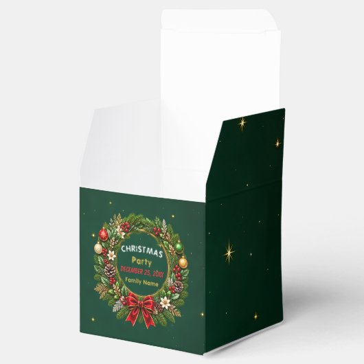 Smaragden Krans Kerstfeest Bedankdoosjes (Geopend)