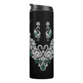 Smaragden Kristallen Zwanen | Luxe Sieraden Thermosbeker