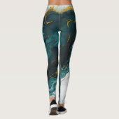 Smaragden marmer met gouden aders leggings (Achterkant)
