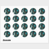 Smaragden marmer met gouden aders ronde sticker (Vel)