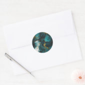 Smaragden marmer met gouden aders ronde sticker (Envelop)