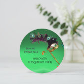 SMARAGDEN MASKERADE FEest, Groen Oranje Kaart (Staand voorkant)