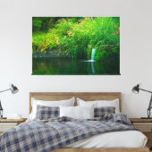 Smaragden stilte bij de tuinvallen canvas afdruk (Insitu (Slaapkamer))