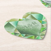 Smaragden Waterverf Hart Huwelijksverjaardag 55 Ja Kartonnen Onderzetters (Gekanteld)