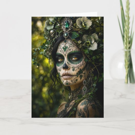 Smaragden Woud Calavera – Groene Botanische Kaart (Voorkant)