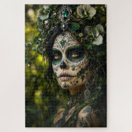 Smaragden Woud Calavera – Groene Botanische Legpuzzel