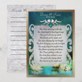 Smaragden Zee Twee Duiven Gedicht Aandenken (Voorkant / Achterkant)