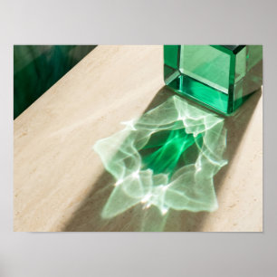Smaragdglas Caustisch Licht Abstracte Wandkunst Poster