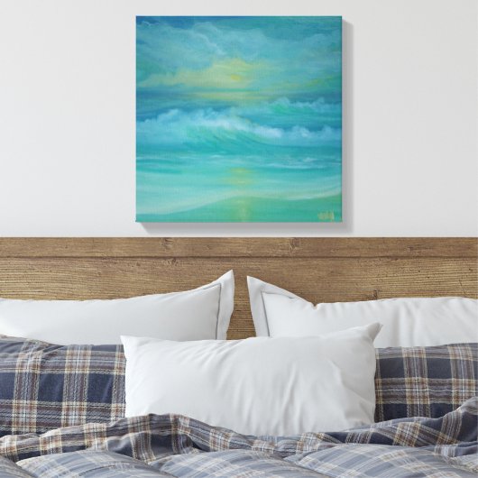 Smaragdgolven Canvas Afdruk (Insitu (Slaapkamer))