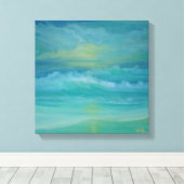 Smaragdgolven Canvas Afdruk (Insitu (Houten vloer))