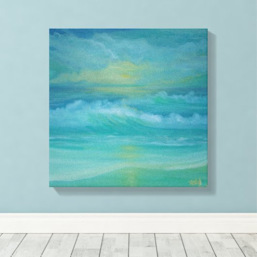 Smaragdgolven Canvas Afdruk (Insitu (Houten vloer))