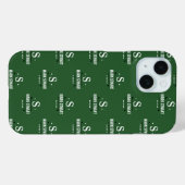 Smaragdgroen 1-initiaal Golfer Monogram allover Case-Mate iPhone Case (Achterkant (horizontaal))