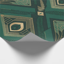 Smaragdgroen Art Deco Geometrisch Inpakpapier