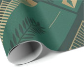 Smaragdgroen Art Deco Geometrisch Inpakpapier (Rol Hoek)