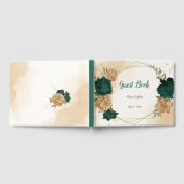 Smaragdgroen beige goud botanisch gastenboek (Volledig)