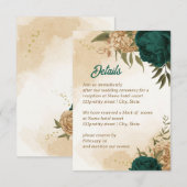 Smaragdgroen beige goud botanisch informatiekaartje (Voorkant / Achterkant)