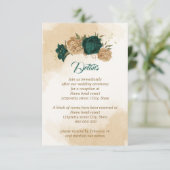 Smaragdgroen beige goud botanisch informatiekaartje (Staand voorkant)