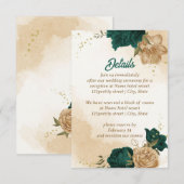 Smaragdgroen beige goud botanisch informatiekaartje (Voorkant / Achterkant)