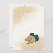 Smaragdgroen beige goud botanisch vrijgezellenfees kaart (Achterkant)