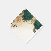 Smaragdgroen beige goud botanische bruiloft servet (Hoek)