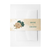 Smaragdgroen beige goud botanische bruiloft uitnodigingen wikkel (Voorkant Voorbeeld)