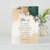 Smaragdgroen beige gouden botanische zitgrafiek kaart (Staand voorkant)