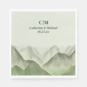 Smaragdgroen Berg Mist Rustieke bruiloft Servet (Voorkant)