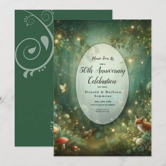 smaragdgroen betoverd bos kaart (Voorkant / Achterkant)